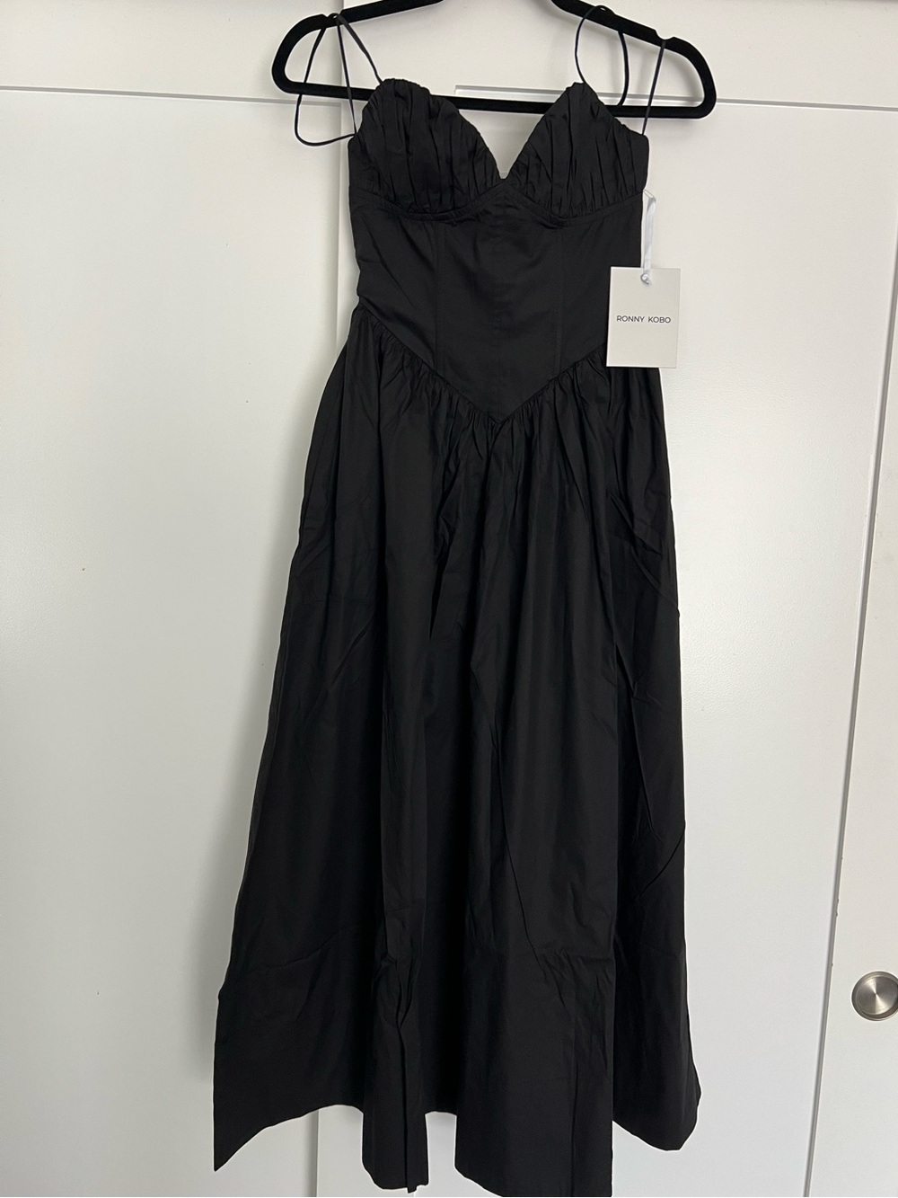 Ronny Kobo Carmine Corset Cotton Midi-Dress